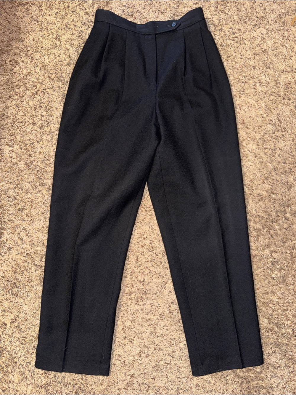 Giorgio Sant Angelo High-Rise Black Pleated 100% wool Trousers for Women